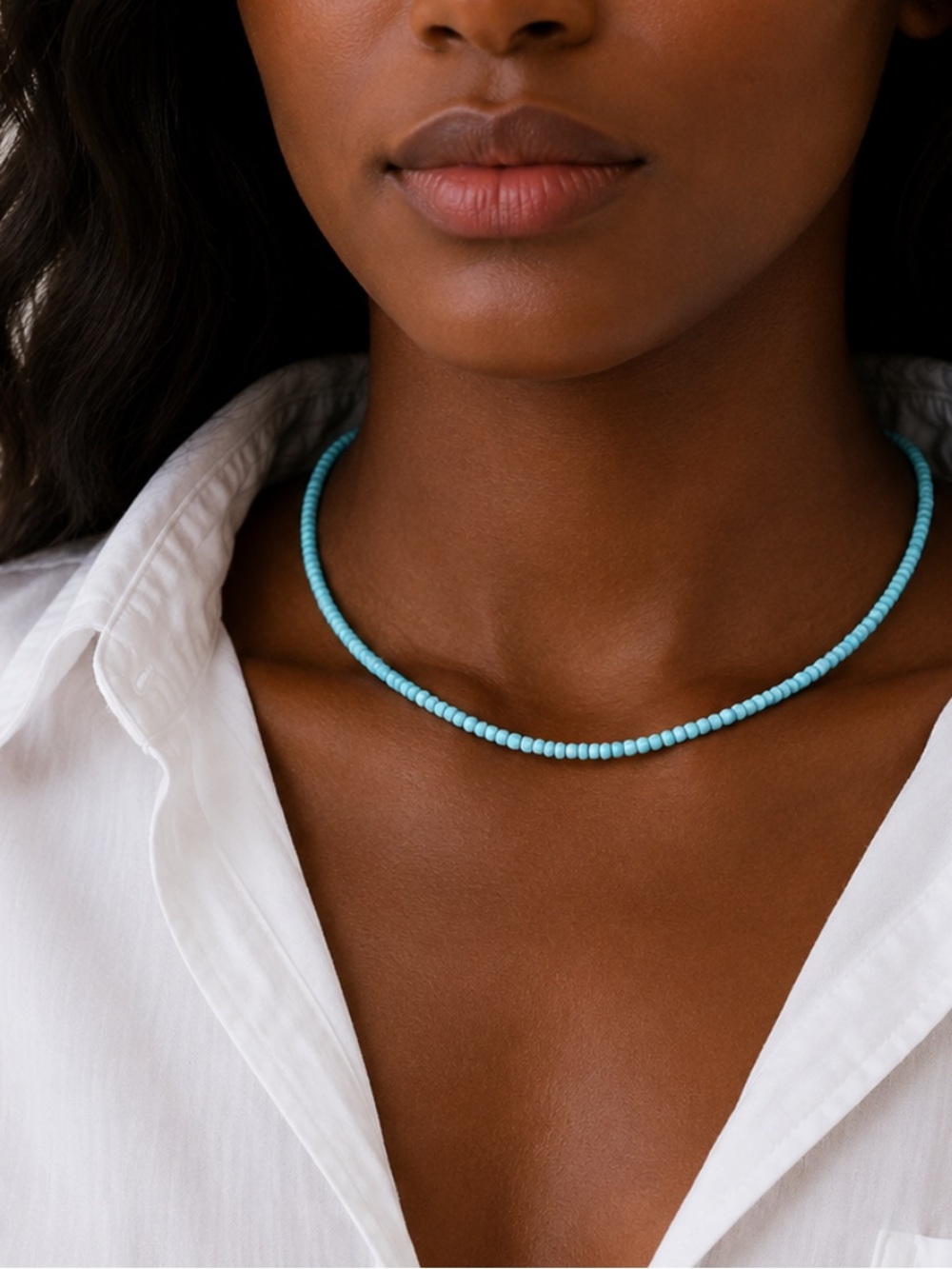 New! Coastal Colorful Blue Beaded Dopamine Necklace NWOT 5061
